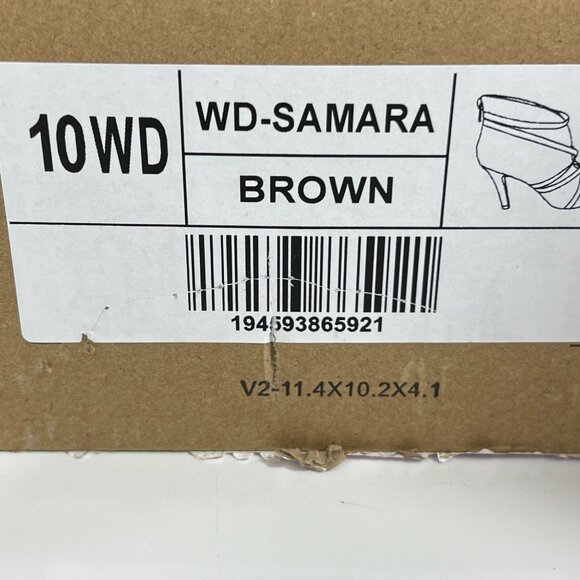 Journee Collection WD-Samara Brown Open-Toe Heeled Booties Women Size 10WD - Picture 11 of 12